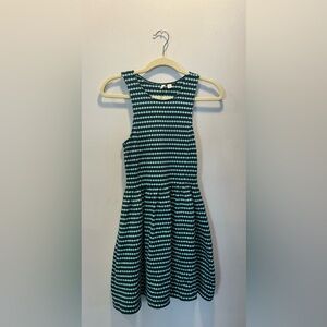 Frenchi Black and Green Striped Midi Dress